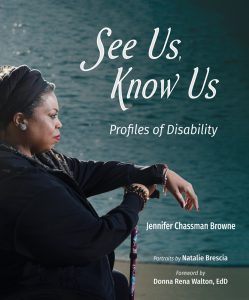 Cover of See Us Know Us featuring Eve, a beautiful Black woman sitting by a lake with her cane.